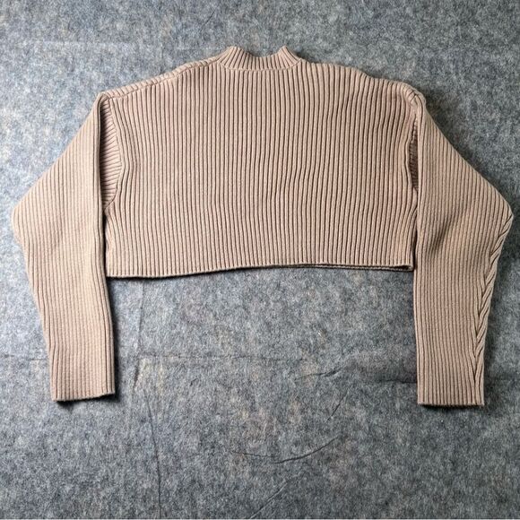 Mable Women’s Size M mockneck Mauve Brown longsleeve crop sweater Cabincore #153 - Picture 9 of 9
